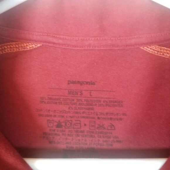 Patagonia Mens Large RedSolid Organic Cotton Poly Large Polo - Picture 3 of 3